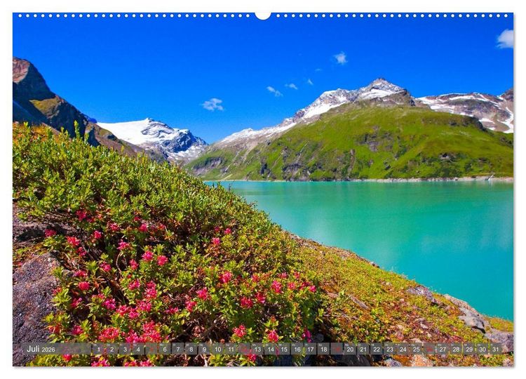 Produktbild: Berge - Gletscher - Seen (hochwertiger Premium Wandkalender 2026 DIN A2 quer), Kunstdruck in Hochglanz