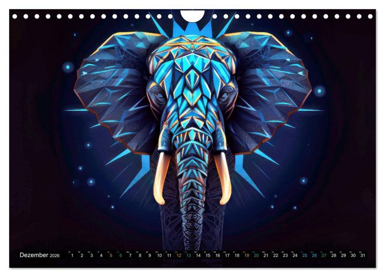 Produktbild: Elefanten - modern Art (Wandkalender 2026 DIN A4 quer), CALVENDO Monatskalender