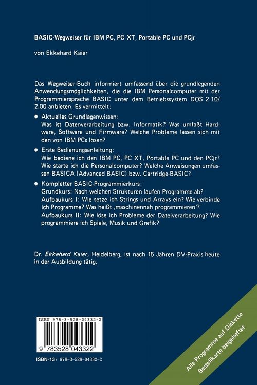 Produktbild: BASIC-Wegweiser f&uuml;r IBM PC, PC XT, Portable PC und PCjr
