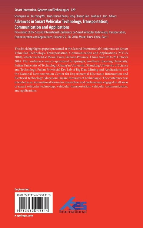 Produktbild: Advances in Smart Vehicular Technology, Transportation, Communication and Applications