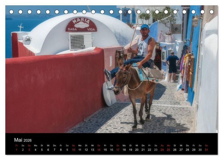 Produktbild: Zauberhaftes Santorin (Tischkalender 2026 DIN A5 quer), CALVENDO Monatskalender