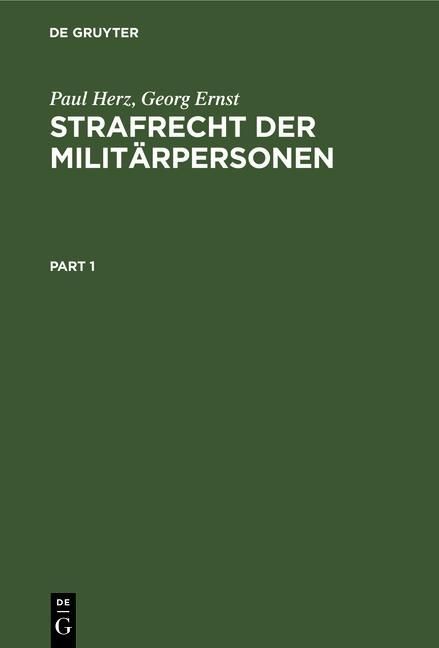 Produktbild: Strafrecht der Milit&auml;rpersonen
