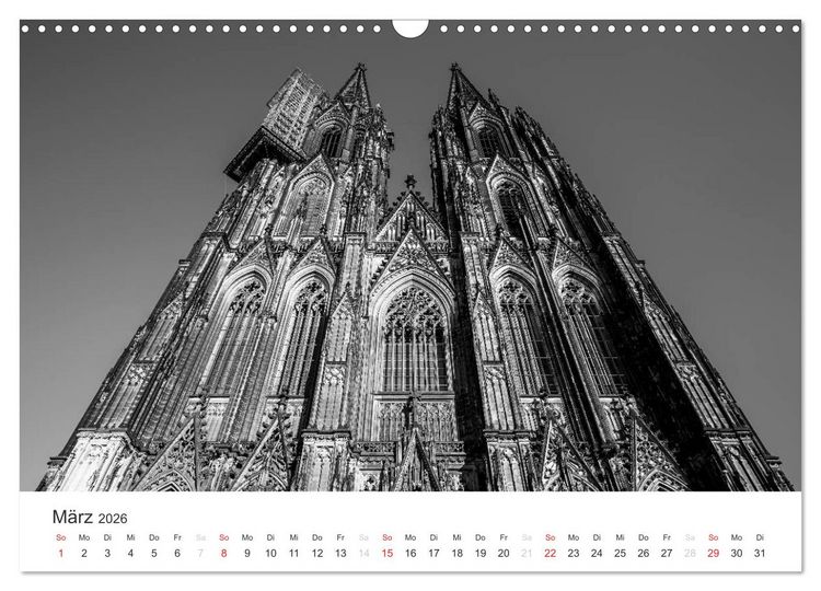 Produktbild: K&ouml;ln - monochrome Ansichten (Wandkalender 2026 DIN A3 quer), CALVENDO Monatskalender