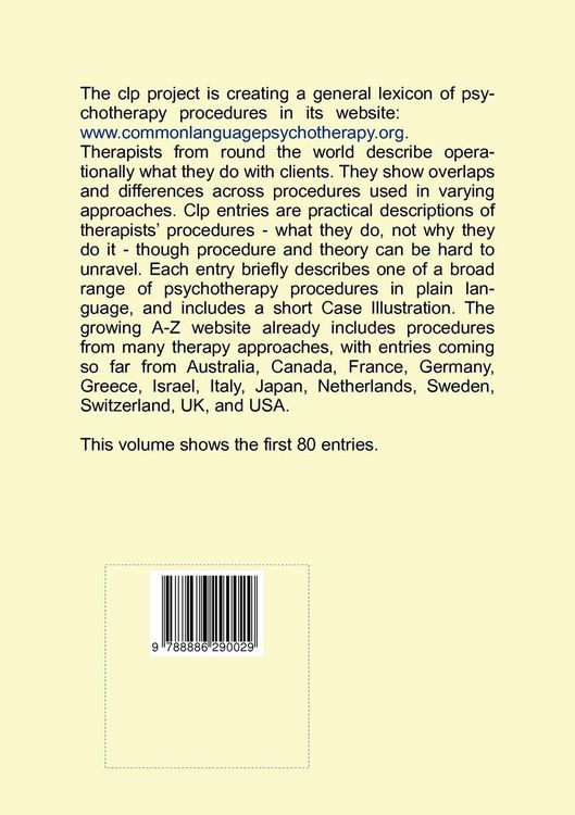 Produktbild: Common Language For Psychotherapy Procedures