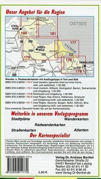 Produktbild: Radwander- und Wanderkarte Insel Usedom, Karlshagen, Zinnowitz, Peenem&uuml;nde, Wolgast und Umgebung
