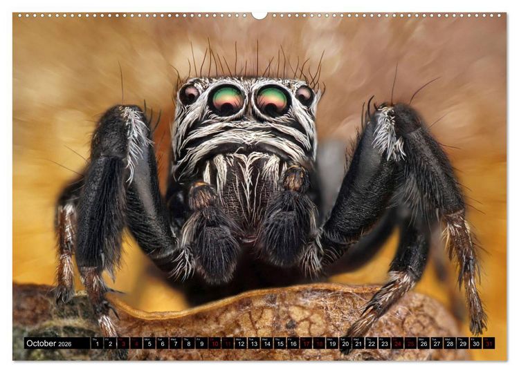 Produktbild: Jumping Spiders (High Quality Premium Wall Calendar 2026 DIN A2 landscape),CALVENDO 12 Month Wall Calendar