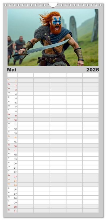 Produktbild: Familienplaner 2026 - Krieger - Im Wandel der Zeit mit 5 Spalten (Wandkalender, 21 x 45 cm) CALVENDO