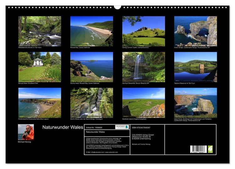 Produktbild: Naturwunder Wales (Wandkalender 2026 DIN A2 quer), CALVENDO Monatskalender