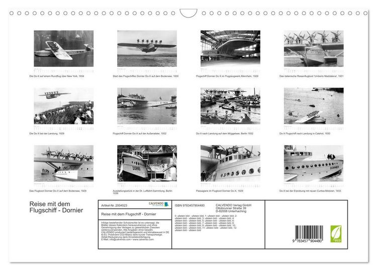 Produktbild: Reise mit dem Flugschiff - Dornier (Wandkalender 2026 DIN A3 quer), CALVENDO Monatskalender