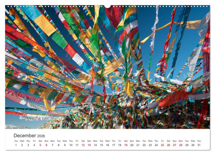Produktbild: Tibet Monastery and landscapes (High Quality Premium Wall Calendar 2026 DIN A2 landscape),CALVENDO 12 Month Wall Calendar