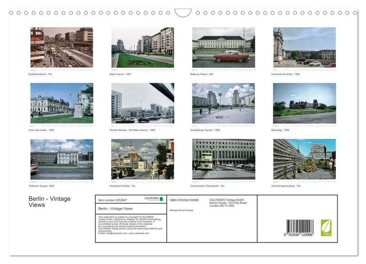 Produktbild: Berlin - Vintage Views (Wall Calendar 2027 DIN A3 landscape), CALVENDO 12 Month Wall Calendar