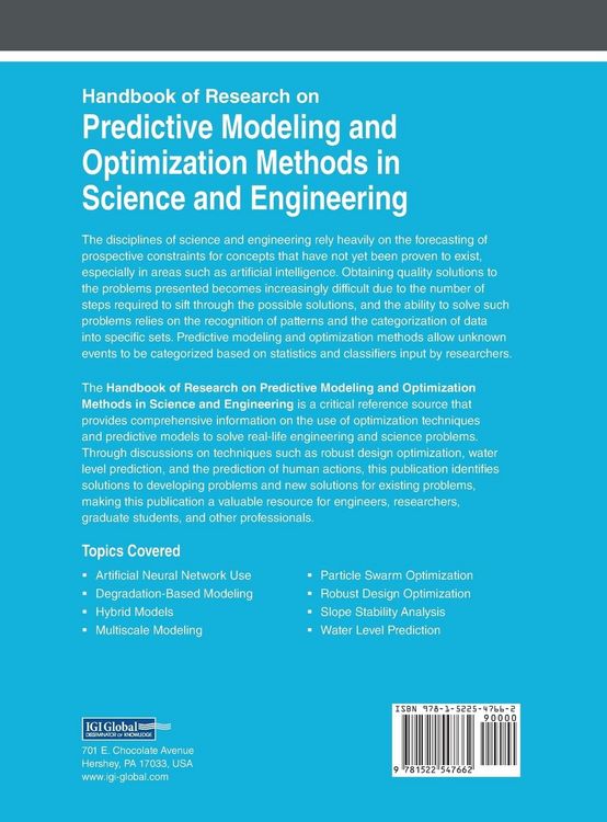 Produktbild: Handbook of Research on Predictive Modeling and Optimization Methods in Science and Engineering