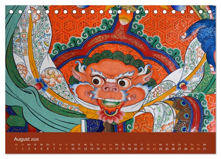 Produktbild: Buddhistische G&ouml;tter, G&ouml;tzen und D&auml;monen (Tischkalender 2026 DIN A5 quer), CALVENDO Monatskalender