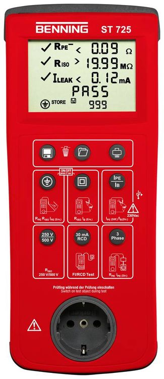 Produktbild: Benning ST 725 Ger&auml;tetester VDE-Norm 0701-0702