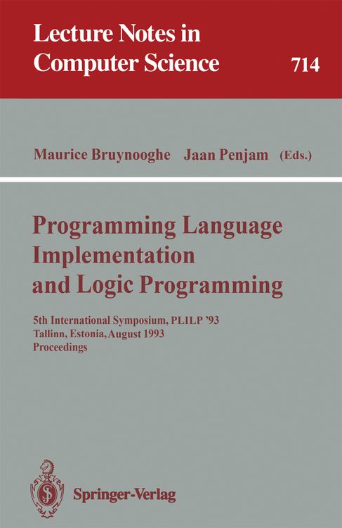 Produktbild: Programming Language Implementation and Logic Programming