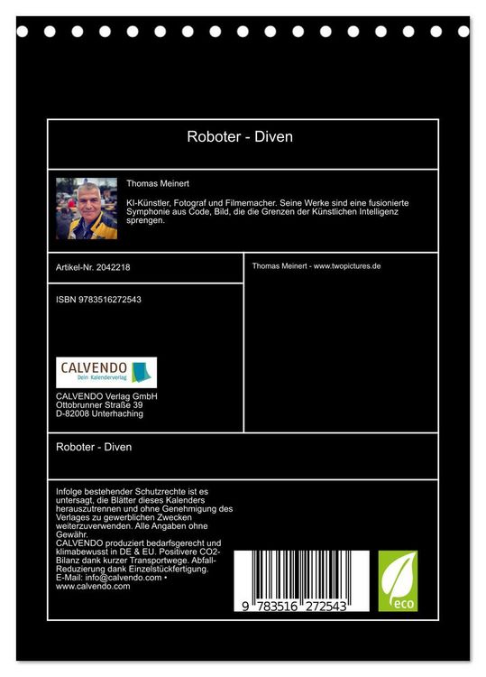 Produktbild: Roboter - Diven (Tischkalender 2026 DIN A5 hoch), CALVENDO Monatskalender
