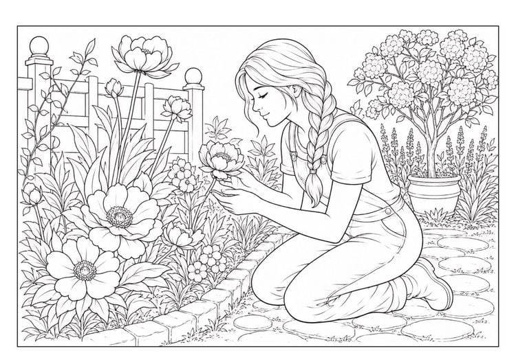Produktbild: Garten Malbuch f&uuml;r Erwachsene &ndash; 50 Ausmalbilder zur Entspannung