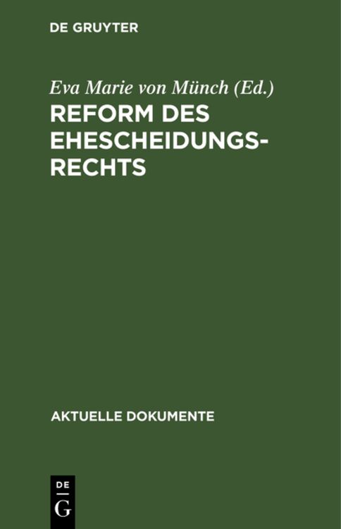 Produktbild: Reform des Ehescheidungsrechts