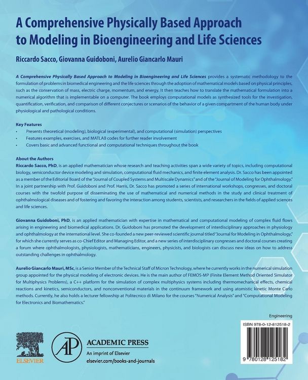 Produktbild: A Comprehensive Physically Based Approach to Modeling in Bioengineering and Life Sciences