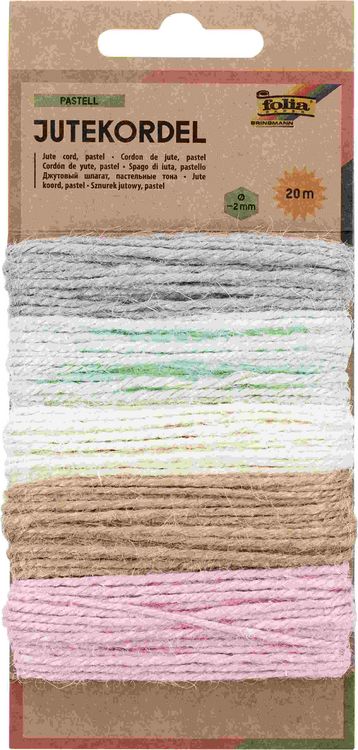 Produktbild: Folia Jutekordel 20m, 5-farbig je 4m