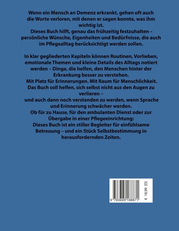 Produktbild: Demenz: Wenn Worte verblassen, bleibt dieses Buch