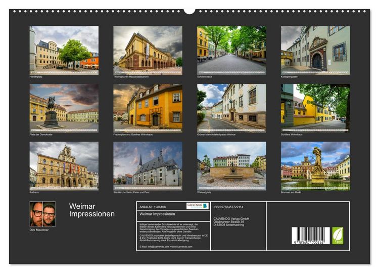 Produktbild: Weimar Impressionen (hochwertiger Premium Wandkalender 2026 DIN A2 quer), Kunstdruck in Hochglanz