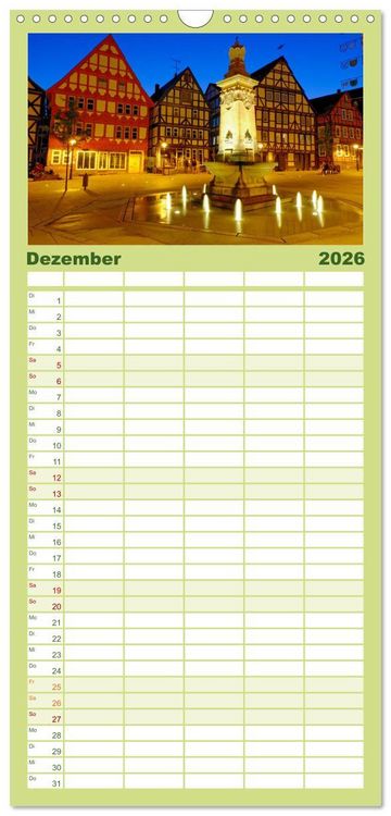 Produktbild: Familienplaner 2026 - Hofgeismar - Dornr&ouml;schenstadt und Fachwerkh&auml;user mit 5 Spalten (Wandkalender, 21 x 45 cm) CALVENDO