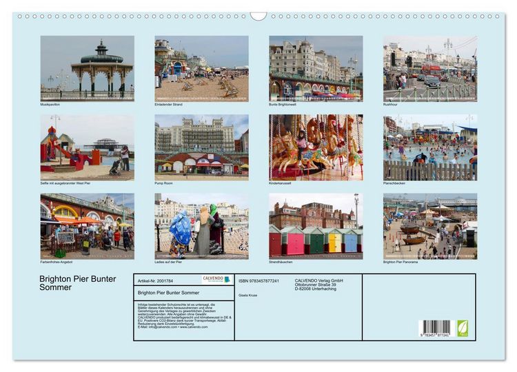 Produktbild: Brighton Pier Bunter Sommer (Wandkalender 2026 DIN A2 quer), CALVENDO Monatskalender