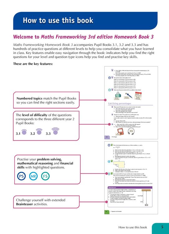 Produktbild: Maths Frameworking-Homework 3
