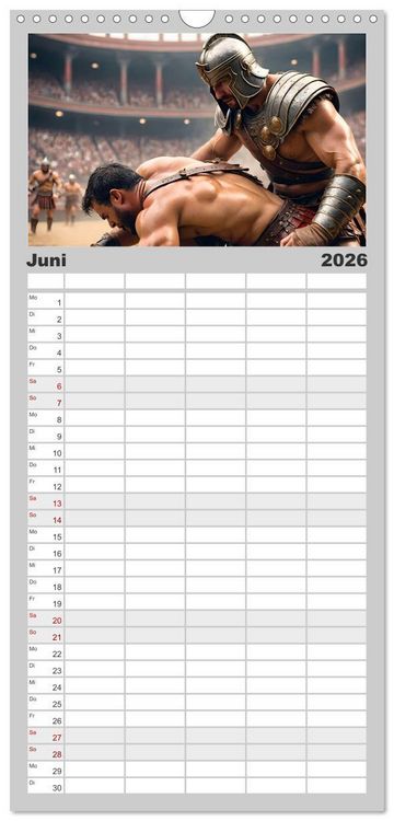 Produktbild: Familienplaner 2026 - Gladiatoren - ein Leben f&uuml;r den Kampf mit 5 Spalten (Wandkalender, 21 x 45 cm) CALVENDO