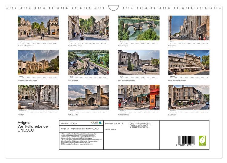 Produktbild: Avignon - Weltkulturerbe der UNESCO (Wandkalender 2026 DIN A3 quer), CALVENDO Monatskalender