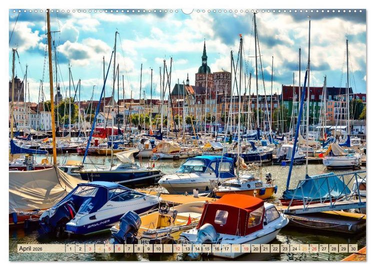 Produktbild: Sch&ouml;ne H&auml;fen in Deutschland von Greetsiel bis Lindau (Wandkalender 2026 DIN A2 quer), CALVENDO Monatskalender