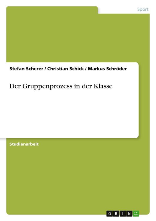 Produktbild: Der Gruppenprozess in der Klasse