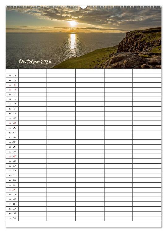 Produktbild: Isle of Skye - Schottlands Inseln - Familienplaner (hochwertiger Premium Wandkalender 2026 DIN A2 hoch), Kunstdruck in Hochglanz