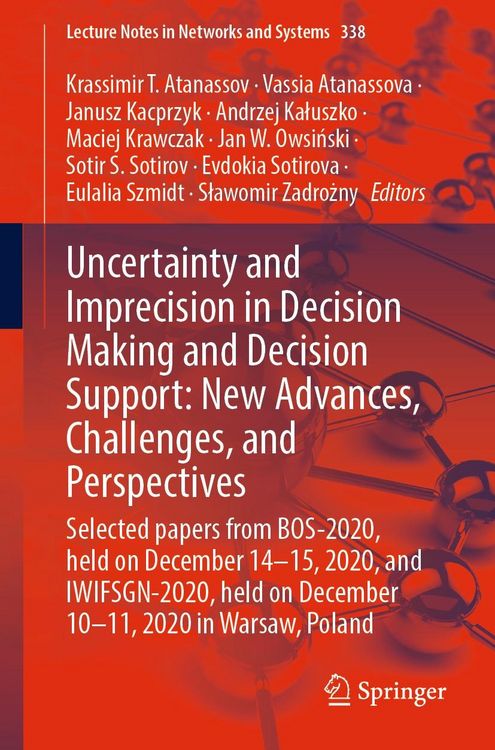 Produktbild: Uncertainty and Imprecision in Decision Making and Decision Support: New Advances, Challenges, and Perspectives