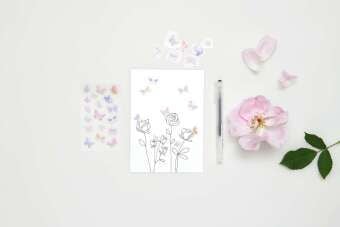 Produktbild: Foliensticker La Vie en Rose, Schmetterlinge