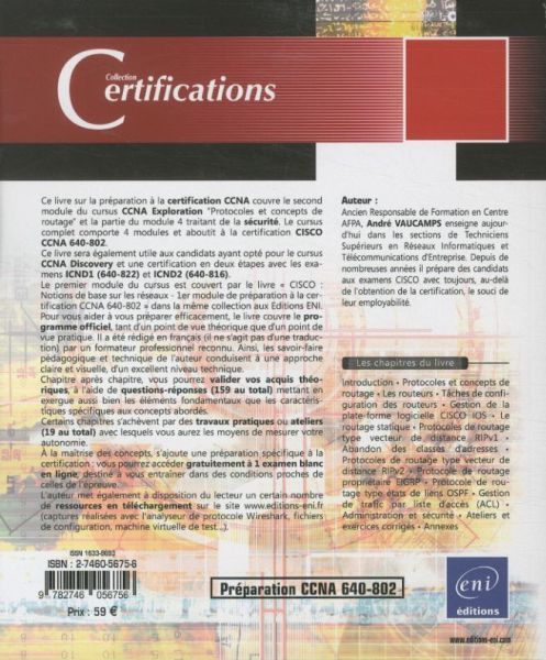 Produktbild: Cisco : protocoles, concepts de routage et s&eacute;curit&eacute;