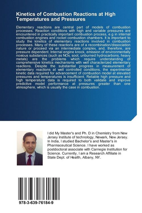 Produktbild: Kinetics of Combustion Reactions at High Temperatures and Pressures