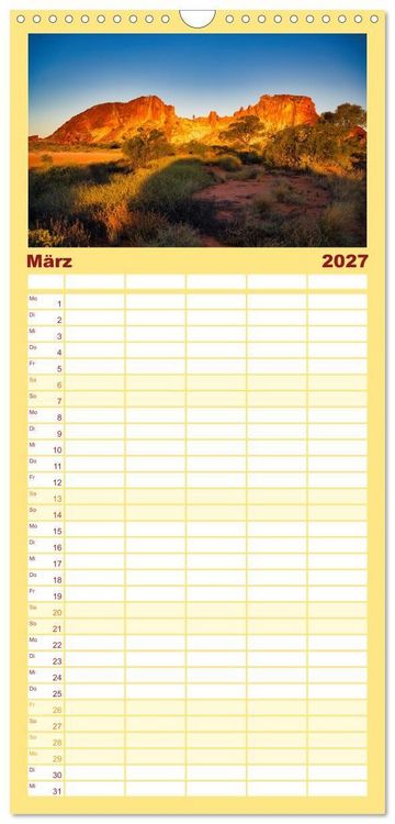 Produktbild: Familienplaner 2027 - Roadtrip durchs Outback &ndash; Australiens wilde Seele mit 5 Spalten (Wandkalender, 21 x 45 cm) CALVENDO