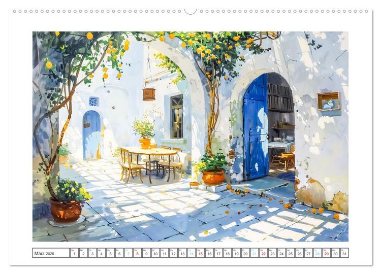 Produktbild: Mediterrane Landschaften (Wandkalender 2026 DIN A2 quer), CALVENDO Monatskalender