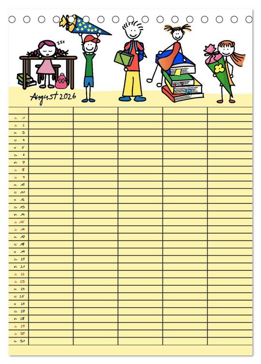 Produktbild: Fr&ouml;hlicher Familienplaner (Tischkalender 2026 DIN A5 hoch), CALVENDO Monatskalender