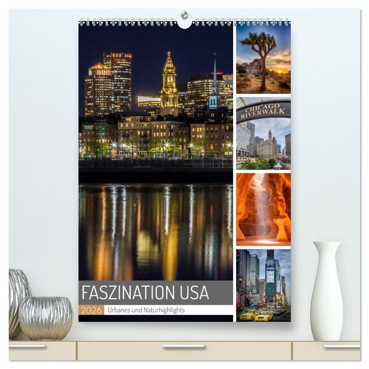 Produktbild: FASZINATION USA Urbanes und Naturhighlights (hochwertiger Premium Wandkalender 2026 DIN A2 hoch), Kunstdruck in Hochglanz