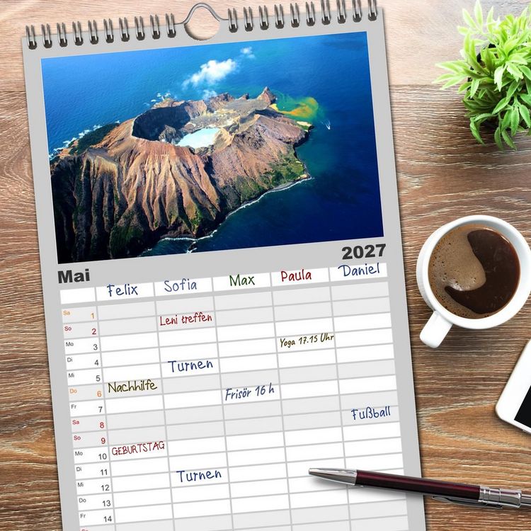 Produktbild: Familienplaner 2027 - Magische Wunderwelten der Natur mit 5 Spalten (Wandkalender, 21 x 45 cm) CALVENDO