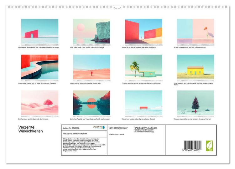 Produktbild: Verzerrte Wirklichkeiten (hochwertiger Premium Wandkalender 2026 DIN A2 quer), Kunstdruck in Hochglanz
