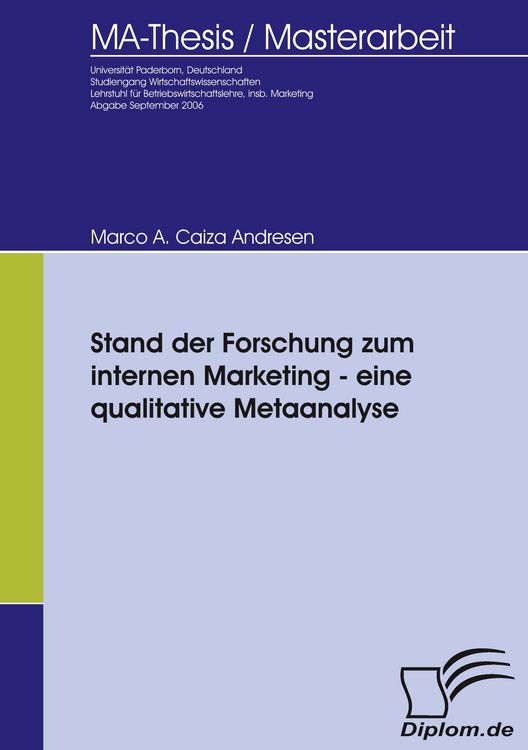 Produktbild: Stand der Forschung zum internen Marketing