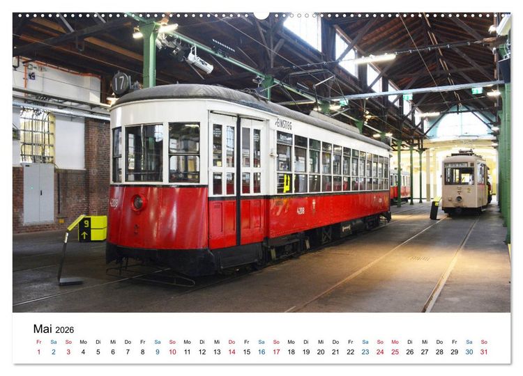 Produktbild: Mit der Bim durch Wien - Die Wiener Stra&szlig;enbahn (hochwertiger Premium Wandkalender 2026 DIN A2 quer), Kunstdruck in Hochglanz