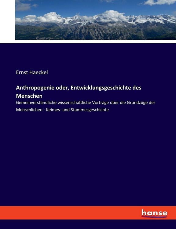 Produktbild: Anthropogenie oder, Entwicklungsgeschichte des Menschen