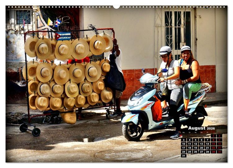 Produktbild: Motorroller - Oldtimer und Youngtimer in Kuba (hochwertiger Premium Wandkalender 2026 DIN A2 quer), Kunstdruck in Hochglanz