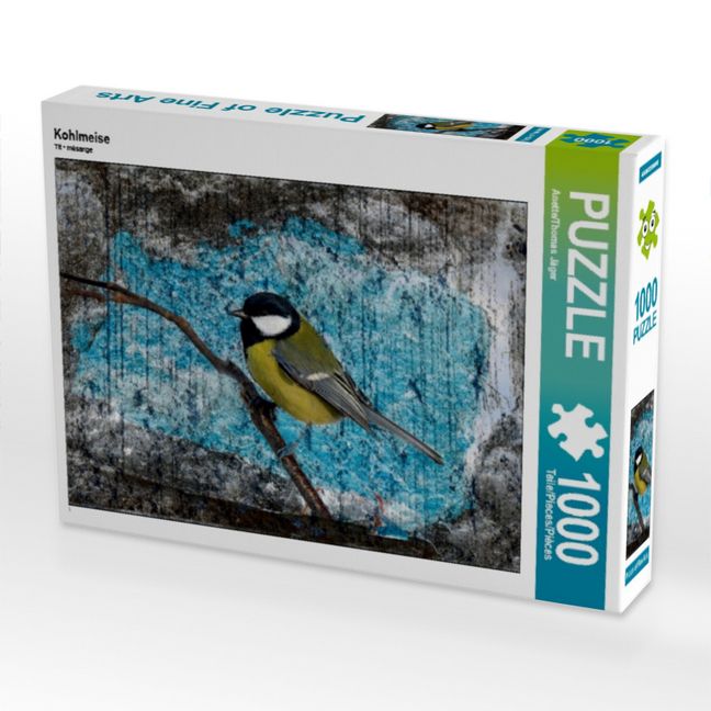Produktbild: CALVENDO Puzzle Kohlmeise | 1000 Teile Lege-Gr&ouml;&szlig;e 64x48cm Foto-Puzzle f&uuml;r gl&uuml;ckliche Stunden