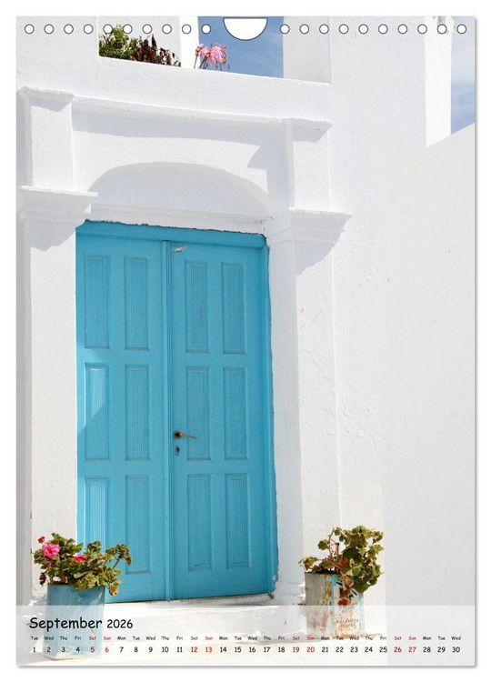 Produktbild: Greek Doors (Wall Calendar 2026 DIN A4 portrait), CALVENDO 12 Month Wall Calendar